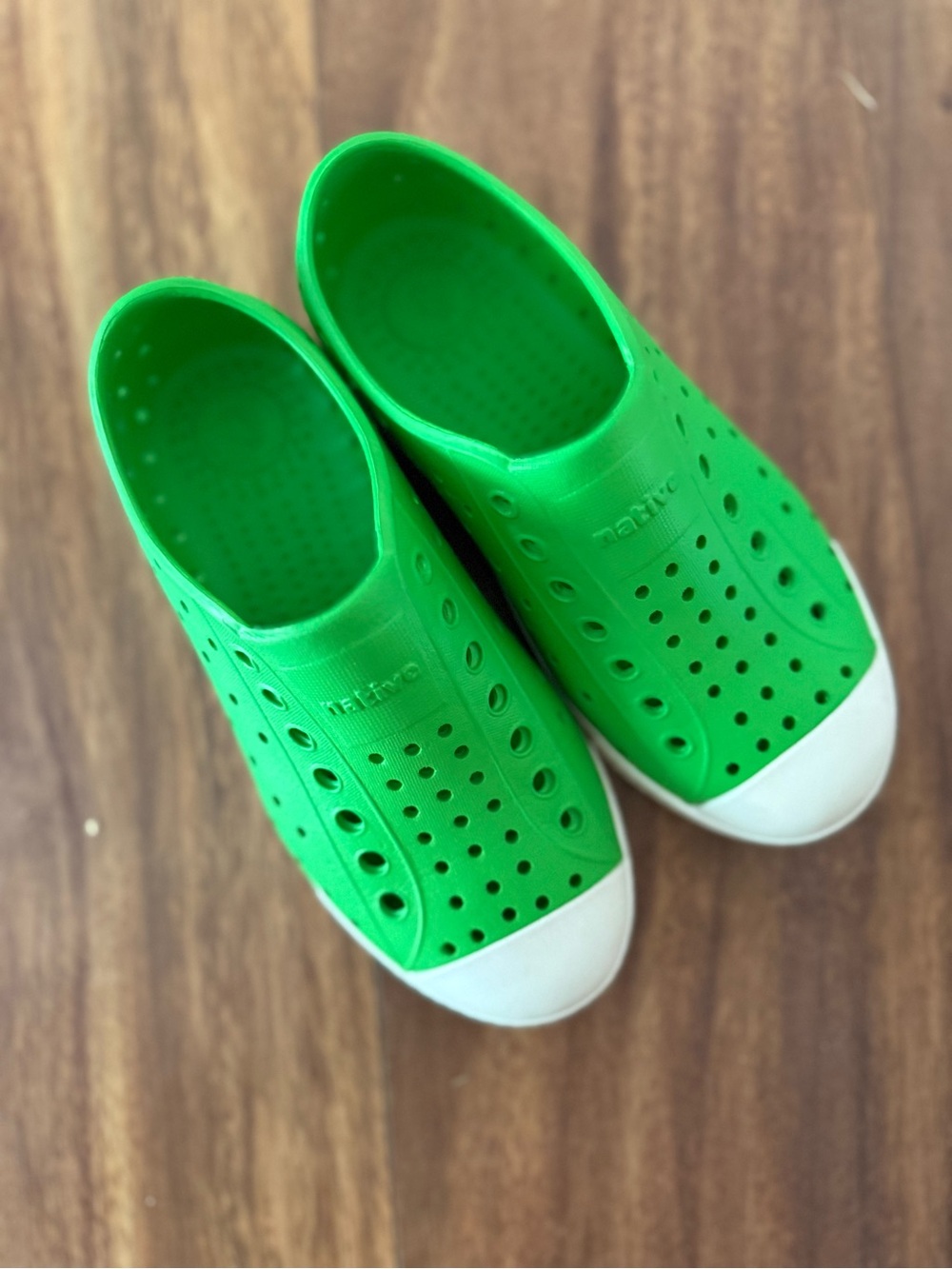 Native Kids Green EVA Slip-On Water Shoes with White Toe - Picture 2 of 5